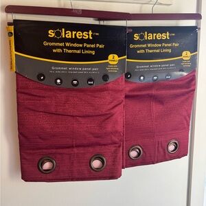 Solarest Grommet Window Panel Curtains in Burgundy